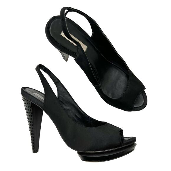 BCBGMAXAZRIA Ma-Lady Satin Embellished Platform Stiletto Heels | Size: 10B - Picture 1 of 15